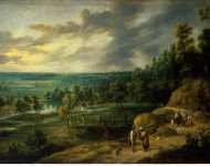 Uden Lucas van Landscape with a Fortune-Teller - Hermitage